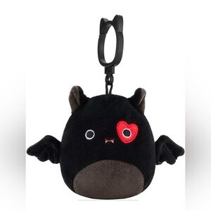 VALENTINES DAY MINI 3” SQUISHMALLOW BAG PURSE CLIP PLUSH BAT W/ HEART EYE EMILY